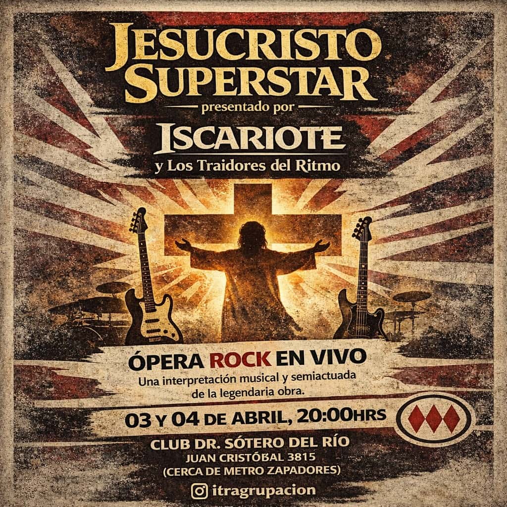Afiche de Jesucristo Superstar en vivo - Agrupación ITR - Recoleta , tributo a Jesucristo Superstar - Camilo Sesto